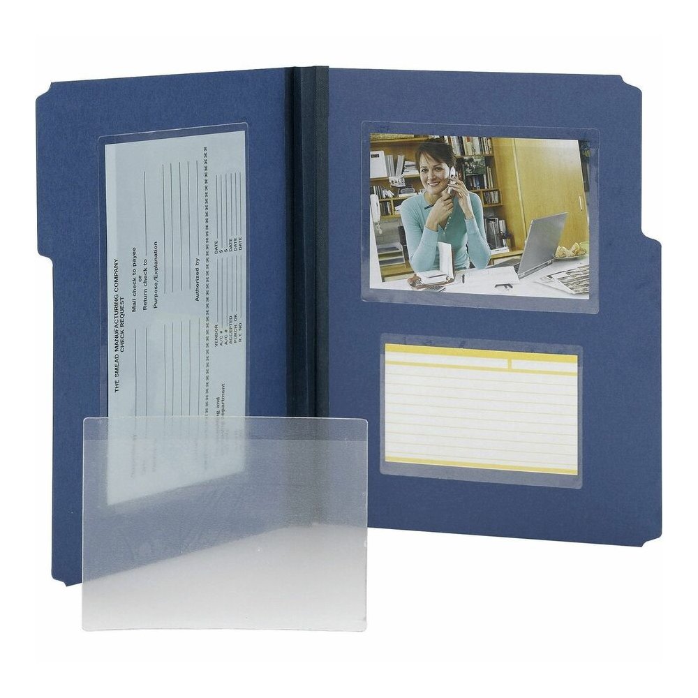 Smead Self-Adhesive Pockets - For 6 1/4" x 4 9/16" Sheet - Clear - Poly - 100 / Box. Picture 3