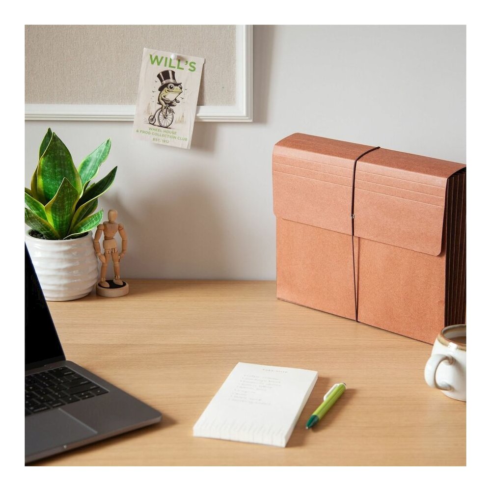 Smead Letter Recycled File Wallet - 8 1/2" x 11" - 5 1/4" Expansion - Redrope - Elastic Closure Flap - 30% Recycled - 10 / Box. Picture 2