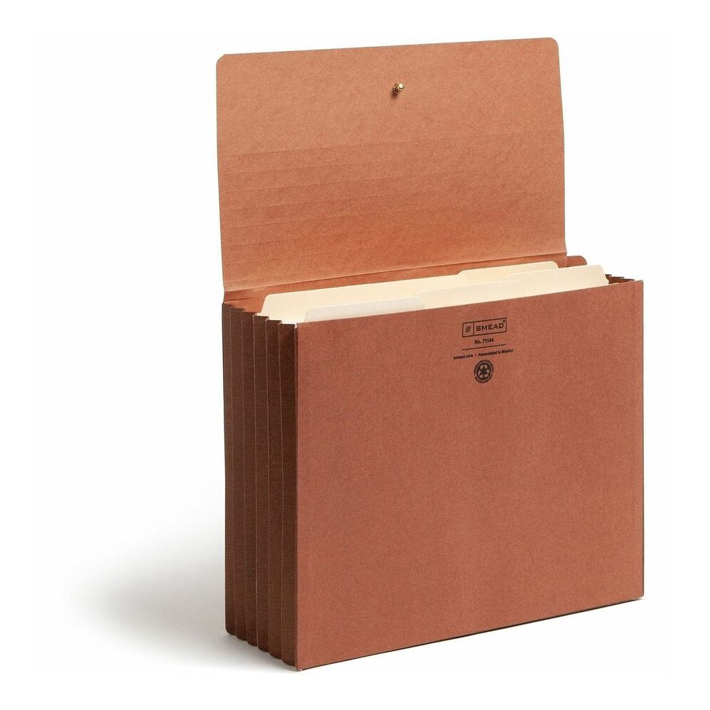 Smead Letter Recycled File Wallet - 8 1/2" x 11" - 5 1/4" Expansion - 2 Plys - Redrope - Flap, Tear Resistant, Elastic Closure - 30% Recycled - 10 / Box. Picture 6
