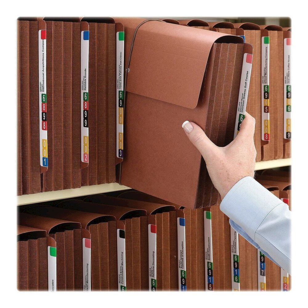 Smead Legal Recycled File Wallet - 8 1/2" x 14" - 5 1/4" Expansion - End Tab Location - 12.5 pt. - Redrope - Flap, Tear Resistant, Rounded Corner, Reinforced Gusset - 30% Recycled - 10 / Box. Picture 9