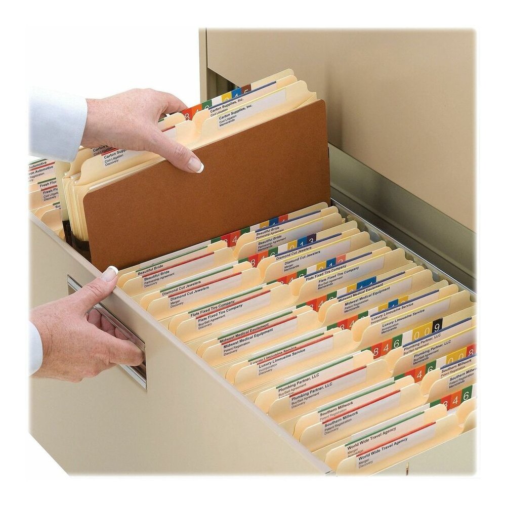 Smead Straight Tab Cut Letter Recycled File Pocket - 8 1/2" x 11" - 3 1/2" Expansion - Top Tab Location - 12.5 pt. - Redrope - Tear Proof, Tear Resistant, Rounded Corner, Reinforced Gusset - 30% Recyc. Picture 4