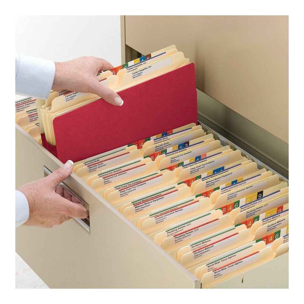 Smead Straight Tab Cut Legal Recycled File Pocket - 8 1/2" x 14" - 3 1/2" Expansion - Top Tab Location - Red - Tear Resistant - 10% Recycled - 1 Each. Picture 6