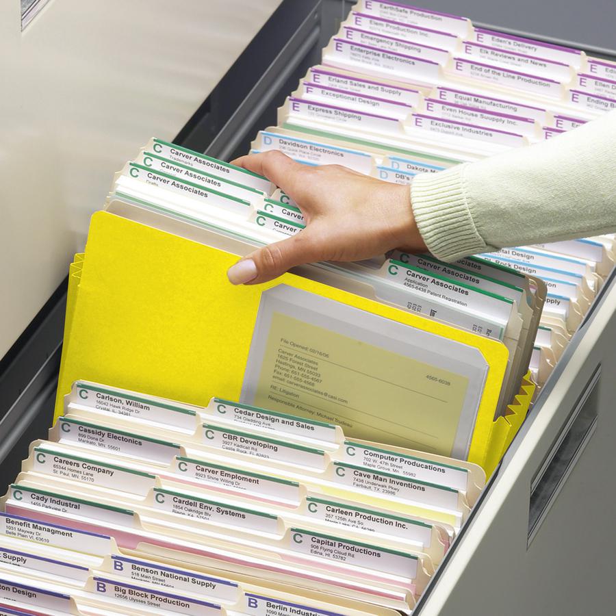 Smead Straight Tab Cut Legal Recycled File Pocket - 8 1/2" x 14" - 3 1/2" Expansion - Top Tab Location - Yellow - Tear Resistant - 10% Recycled - 1 Each. Picture 2