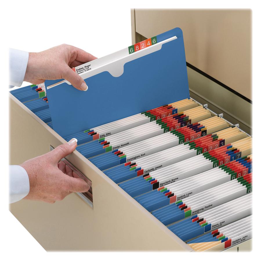 Smead Colored Straight Tab Cut Letter Recycled File Jacket - 8 1/2" x 11" - 2" Expansion - 11 pt. - 2 Plys - Blue - Slip Resistant, Reinforced Tab - 10% Recycled - 50 / Box. Picture 2
