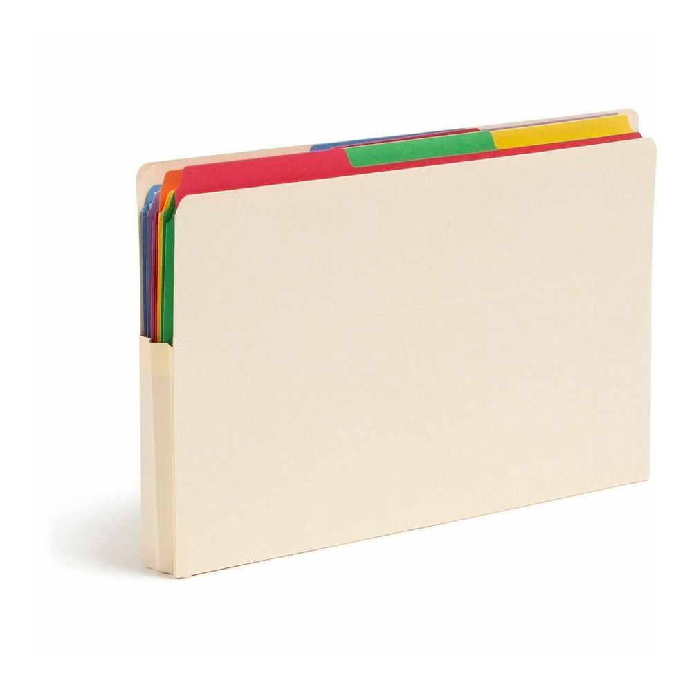 Smead Straight Tab Cut Legal Recycled File Pocket - 8 1/2" x 14" - 1 3/4" Expansion - 2 Plys - Manila - Embossed - 10% Recycled - 25 / Box. Picture 4
