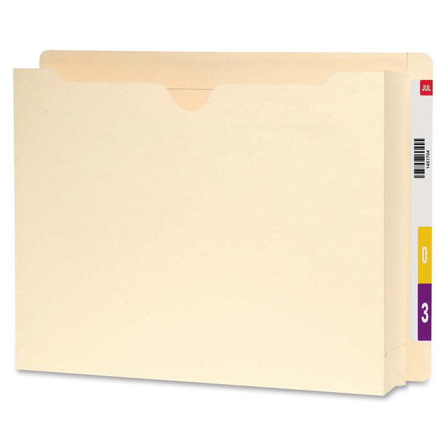 Smead Straight Tab Cut Letter Recycled File Jacket - 8 1/2" x 11" - 2" Expansion - Manila - 10% Recycled - 25 / Box. Picture 2