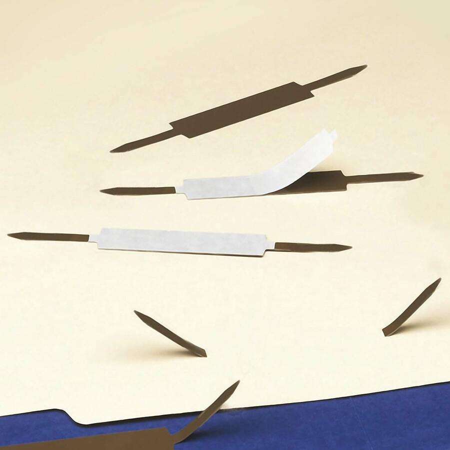 Smead Self-Adhesive Fasteners - 1" Size Capacity - for Folder, Binder - Self-adhesive - Brown - Steel - 100 / Box. Picture 4