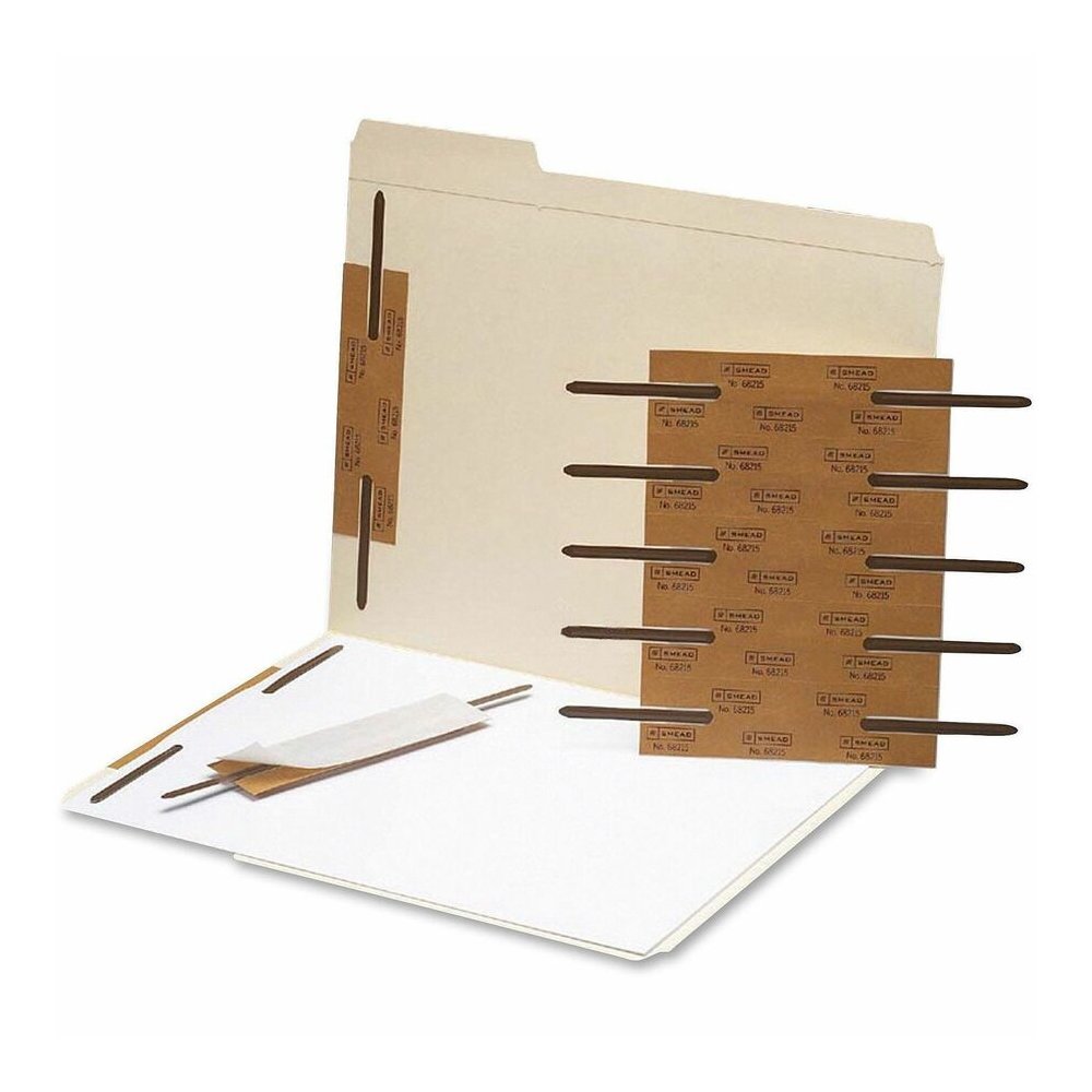 Smead Self-Adhesive Fasteners - 2" Size Capacity - for Folder - Reinforced, Self-adhesive, Durable - Brown - Steel - 100 / Box. Picture 3