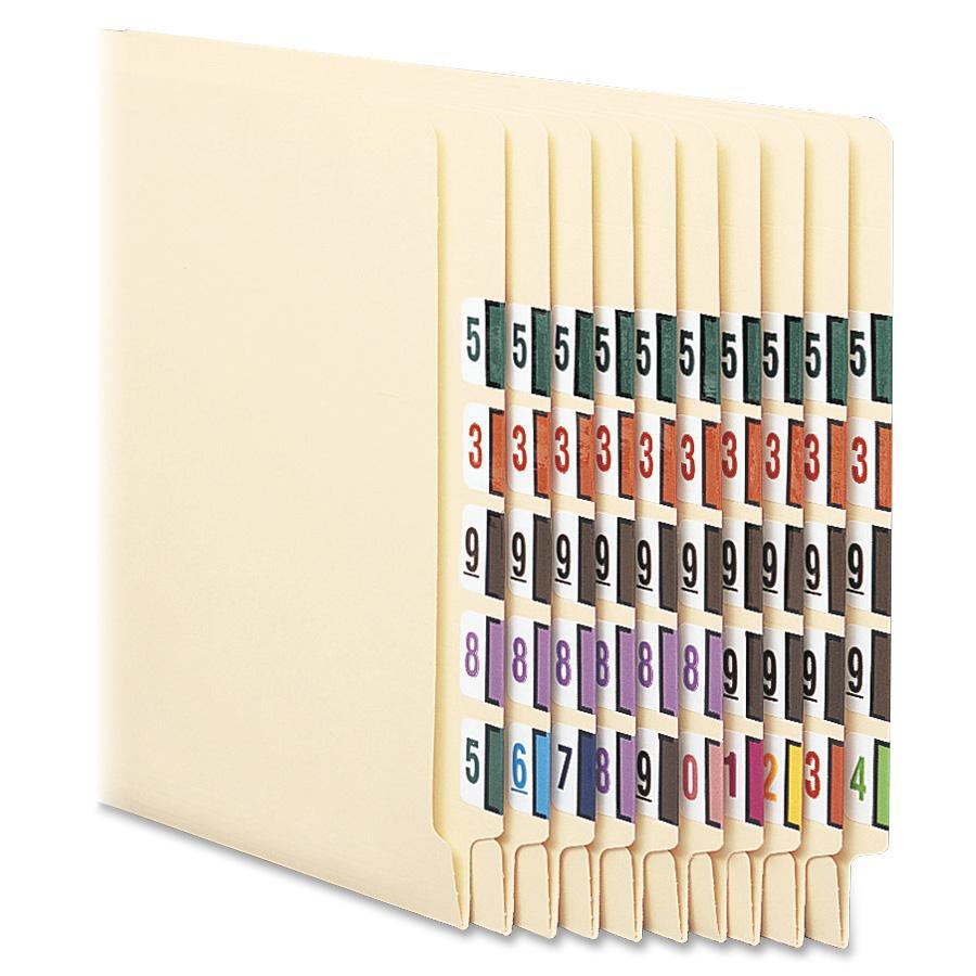 Smead BCCRN Bar-Style Color-Coded Labels - "Number" - 1 1/4" Width x 1" Length - Assorted - 5000 / Box. Picture 3