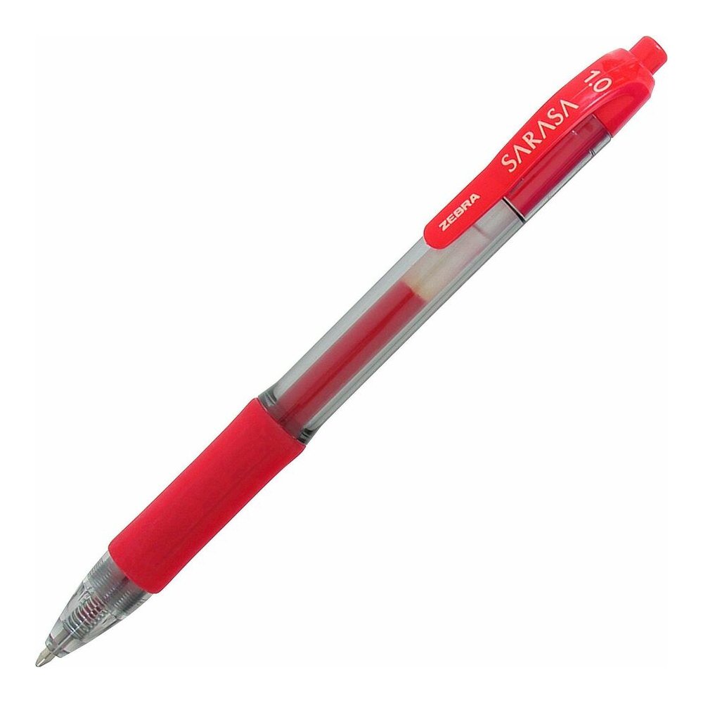 Zebra SARASA dry X20 Retractable Gel Pen - Refillable - Retractable - Red Ink - Pigment-based - Translucent Barrel - 1 Dozen. Picture 2