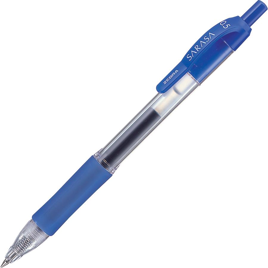 Zebra SARASA dry X20 Retractable Gel Pen - Refillable - Retractable - Blue Ink - Pigment-based - Translucent Barrel - 1 Dozen. Picture 2
