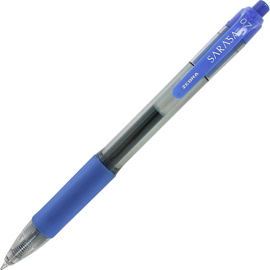 Zebra SARASA dry X20 Retractable Gel Pen - Refillable - Retractable - Blue Ink - Pigment-based - Translucent Barrel - 1 Dozen. Picture 2