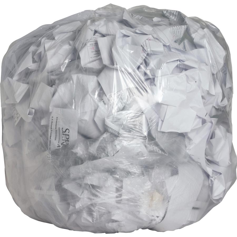 Genuine Joe Clear Trash Can Liners - Medium Size - 33 gal Capacity - 39" Length x 33" Width x 0.60 mil (15 Micron) Thickness - Low Density - Clear - 250/Box - 1 Carton. Picture 2