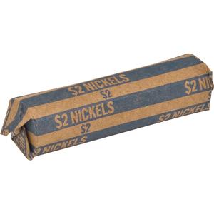 Sparco Flat Coin Wrappers - 1000 Wrap(s)Total $2.00 in 40 Coins of 5¢ Denomination - 60 lb Basis Weight - Kraft - Blue - 1000 / Box. Picture 7