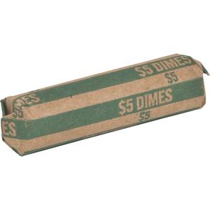 Sparco Flat Coin Wrappers - 1000 Wrap(s)Total $5.0 in 50 Coins of 10¢ Denomination - 60 lb Basis Weight - Kraft - Green - 1000 / Pack. Picture 6