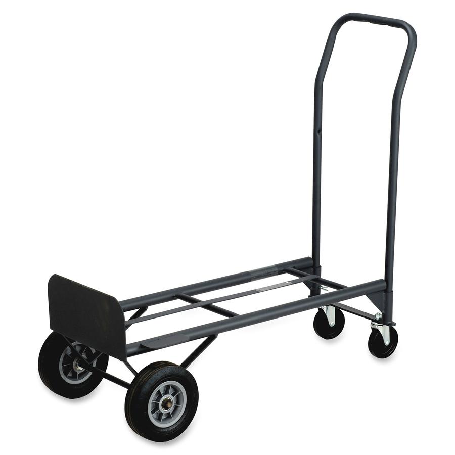 Safco Tuff Truck Convertible - 500 lb Load Capacity - 8" Caster Size - 18.50" Width x 12" Depth x 52" Height - Steel Frame - Black - 1 Each. Picture 2