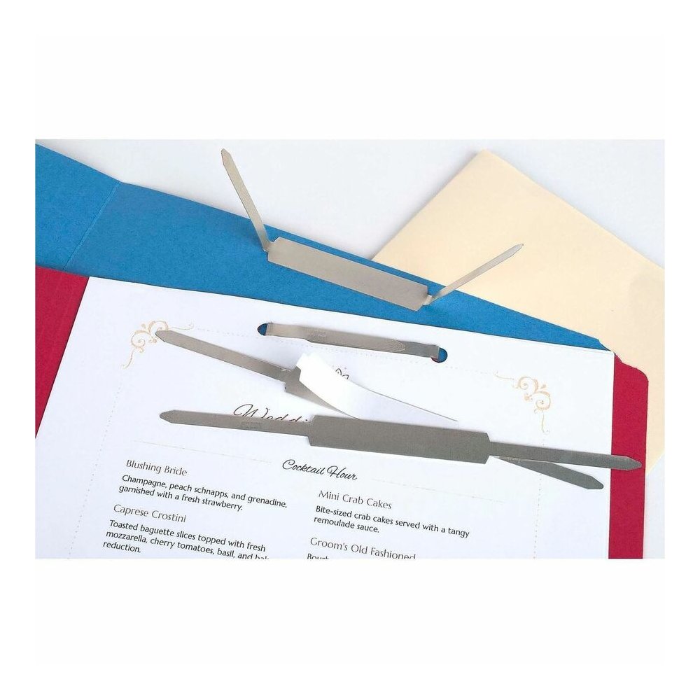 ACCO Self-Adhesive Fasteners - 2.70" Size Capacity - Self-adhesive, Coined Edge - Steel - 100 / Box. Picture 4