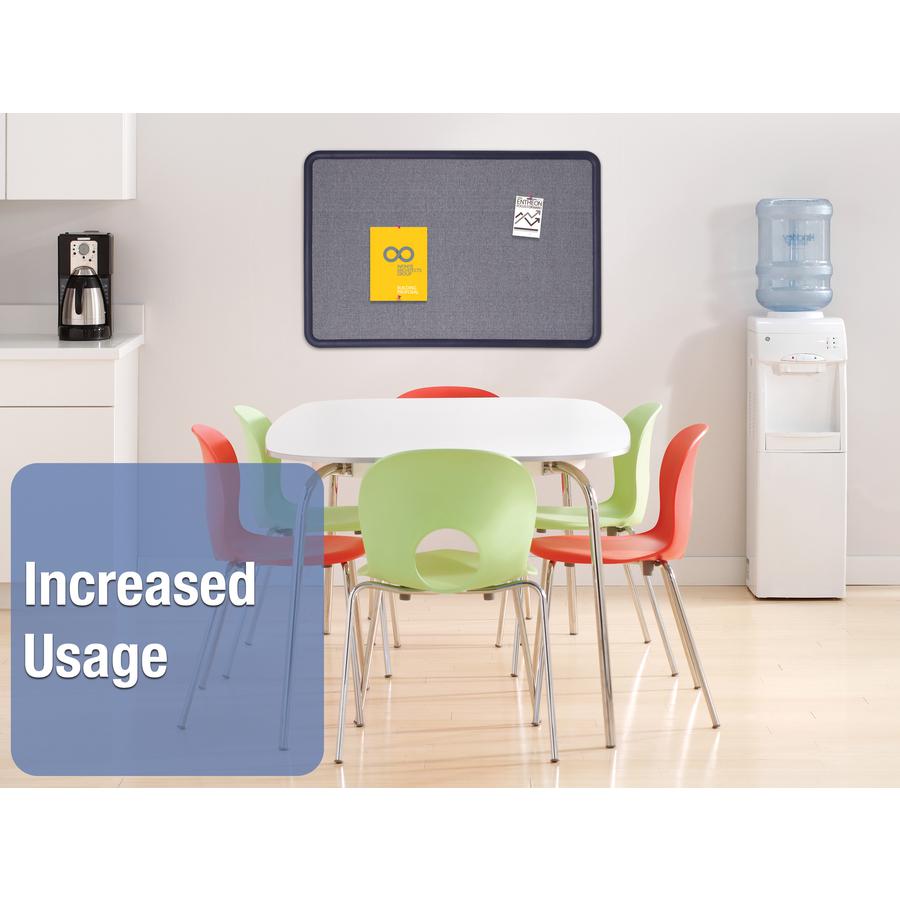 Quartet Contour Bulletin Board - 36" Height x 48" Width - Blue Fabric Surface - Durable, Self-healing - Navy Frame - 1 Each. Picture 6
