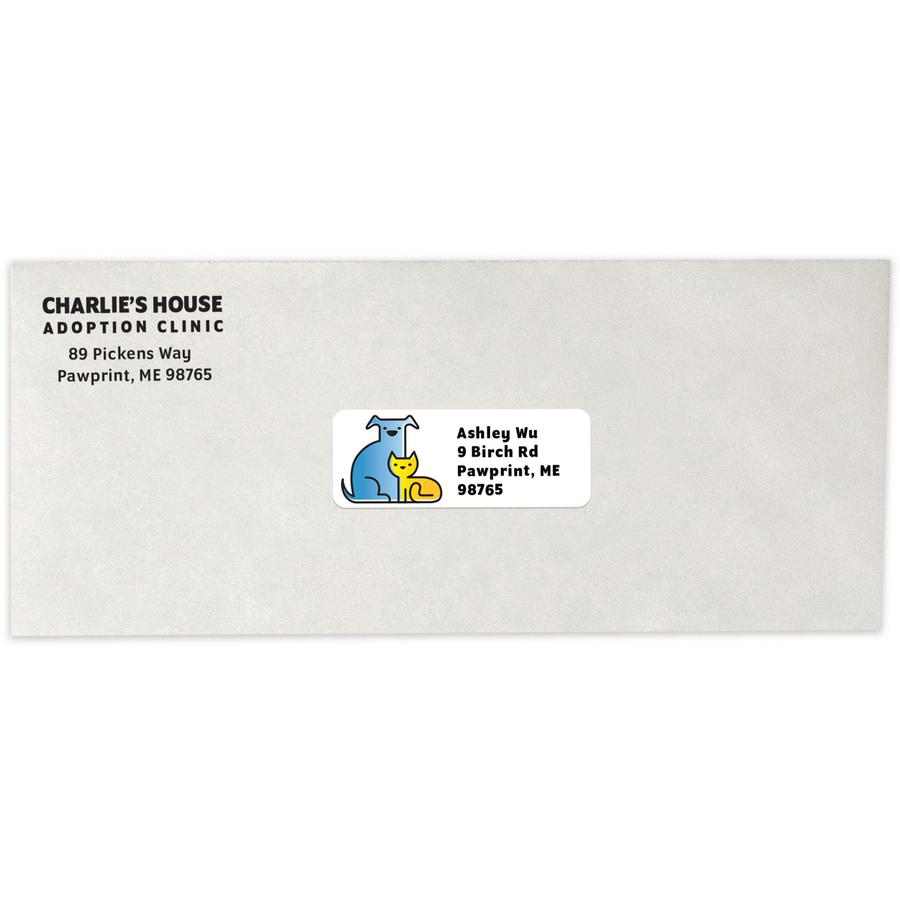 MACO White Laser/Ink Jet Address Label - 1" Width x 2 5/8" Length - Permanent Adhesive - Rectangle - Laser, Inkjet - White - 30 / Sheet - 7500 / Box - Lignin-free. Picture 3