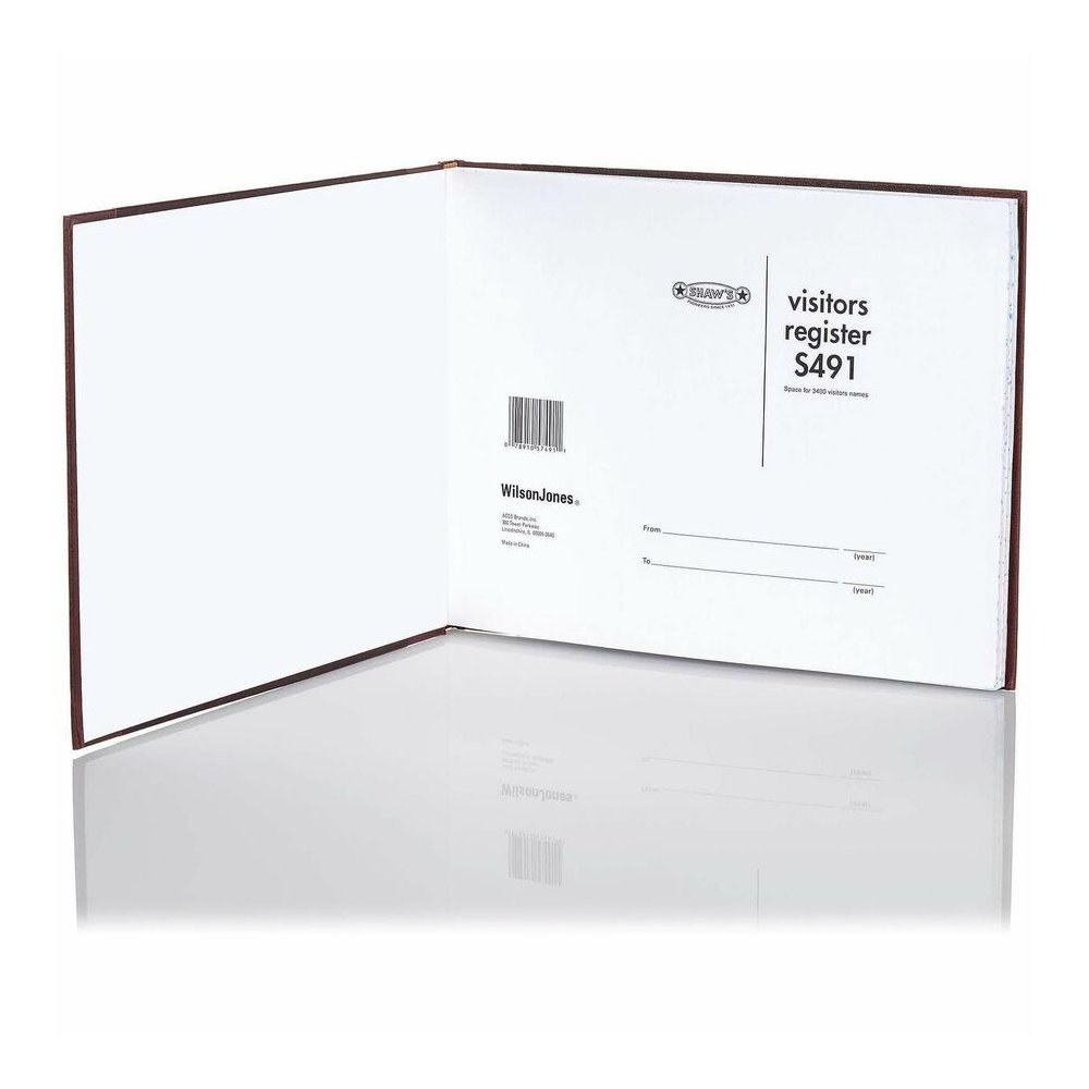 Wilson Jones Visitors Register Book - 104 Sheet(s) - Letter - 12.25" x 9.50" Sheet Size - 5 Columns per Sheet - Black, Red, Blue Print Color - Red, Black Cover - 1 Each. Picture 2