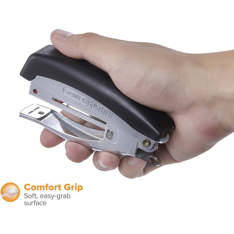 Bostitch Deluxe Hand-held Stapler - 20 of 20lb Paper Sheets Capacity - 105 Staple Capacity - Half Strip - 1/4" Staple Size - 1 Each - Chrome. Picture 4