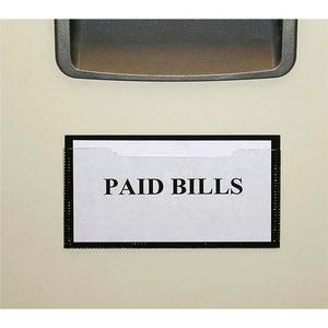 Tatco Label Inserts Magnetic Label Holders - Support 2" x 4" Media - 2.5" x 4.4" x - Vinyl - 10 / Pack - White. Picture 2