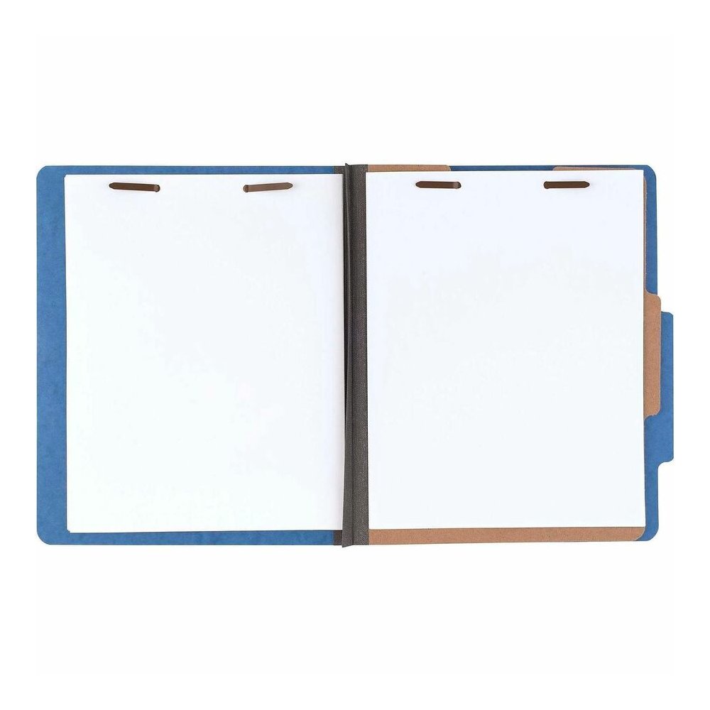 ACCO Letter Classification Folder - 2" Folder Capacity - 8 1/2" x 11" - 4 x Clip Fastener - 1 Divider - Pressboard, Tyvek - Sky Blue - 10 / Box. Picture 4