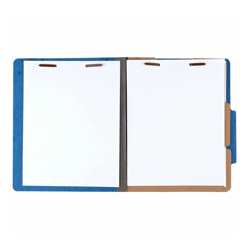 ACCO Letter Classification Folder - 3" Folder Capacity - 8 1/2" x 11" - 6 Fastener - 1" Fastener Capacity - 2 Divider - 6 pt. - Pressboard, Tyvek - Sky Blue - 10 / Box. Picture 5