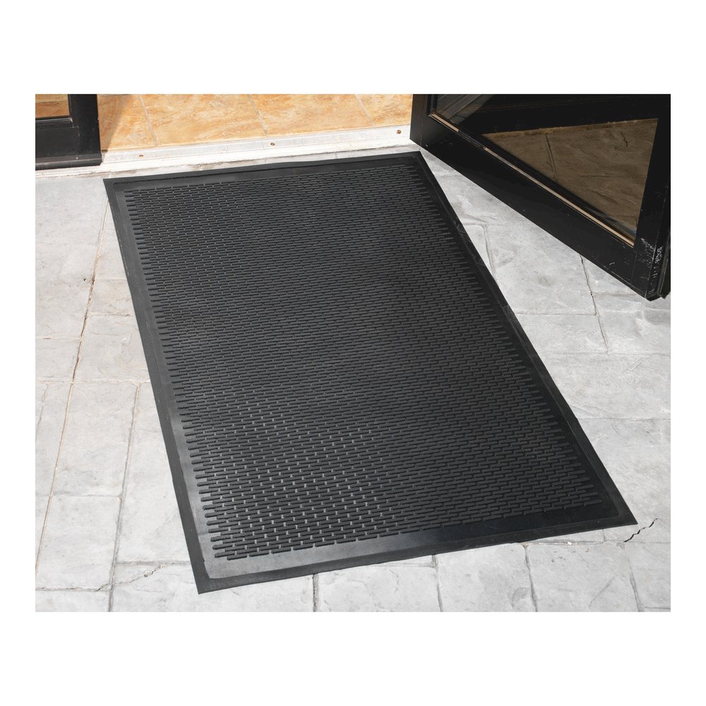 Genuine Joe Clean Step Scraper Floor Mats - Outside Entrance, Outdoor - 72" Length x 48" Width - Rubber - Black - 1 Each. Picture 4