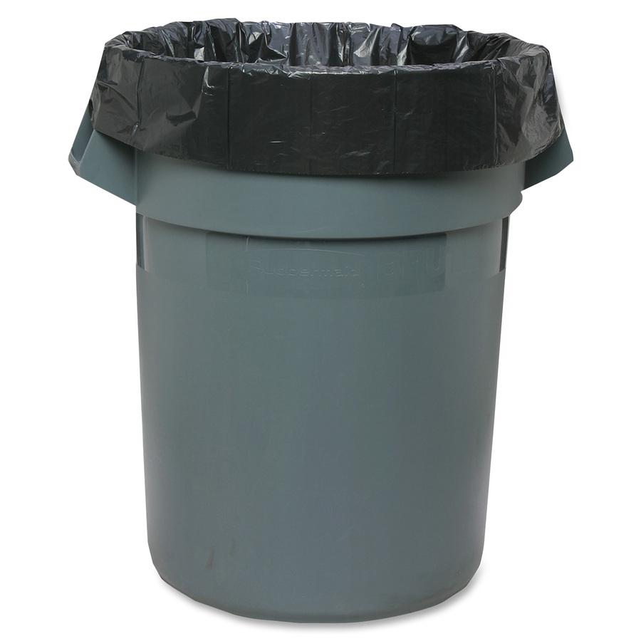Genuine Joe Low Density Liners - Large Size - 45 gal Capacity - 46" Length x 40" Width x 0.70 mil (18 Micron) Thickness - Low Density - Brown, Black - 40 / Carton. Picture 2