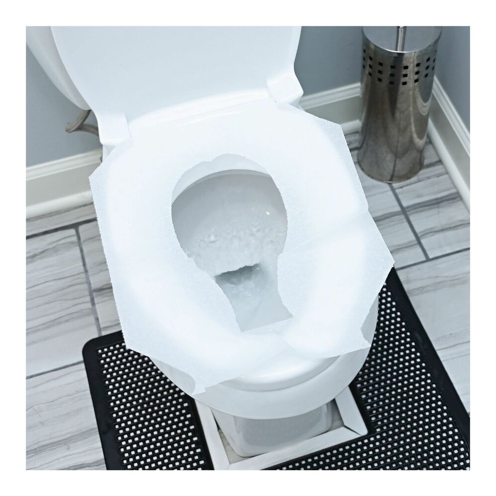 Genuine Joe Half-fold Toilet Seat Covers - Half-fold - For Public Toilet - White - 250/Pack - 10 / Carton. Picture 6