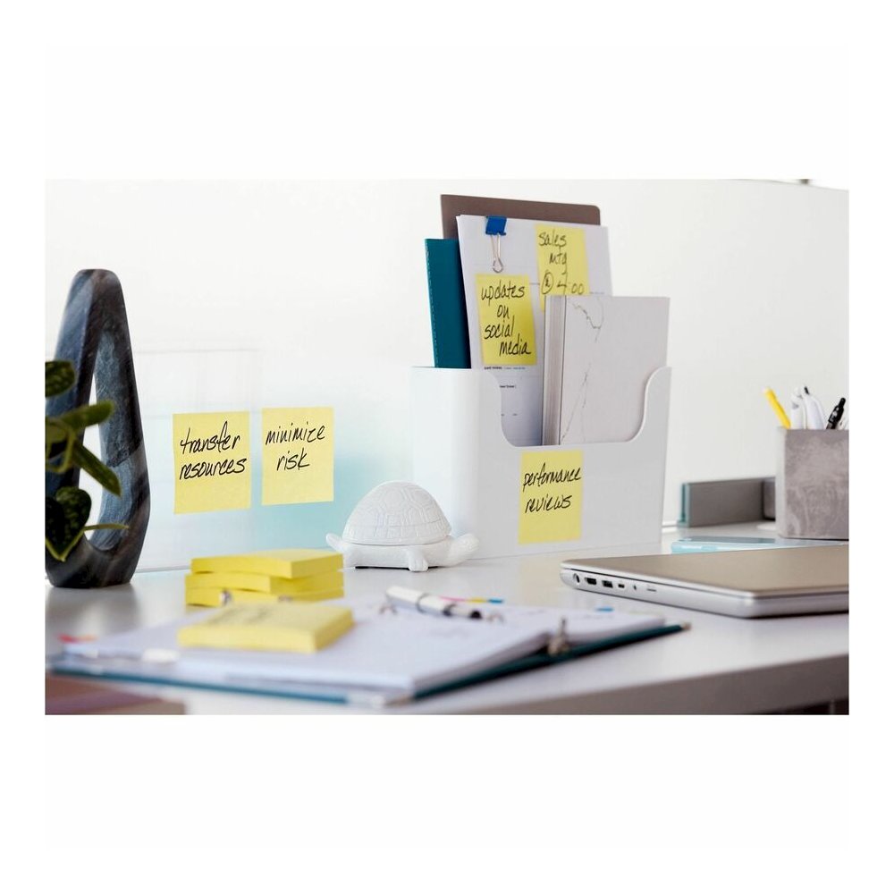 Post-it&reg; Super Sticky Dispenser Notes - 1080 - 3" Flag/Note Width x 3" Flag/Note Length - Square - 90 Sheets per Pad - Unruled - Canary Yellow - Paper - Self-adhesive, Repositionable - 1 Pack. Picture 4