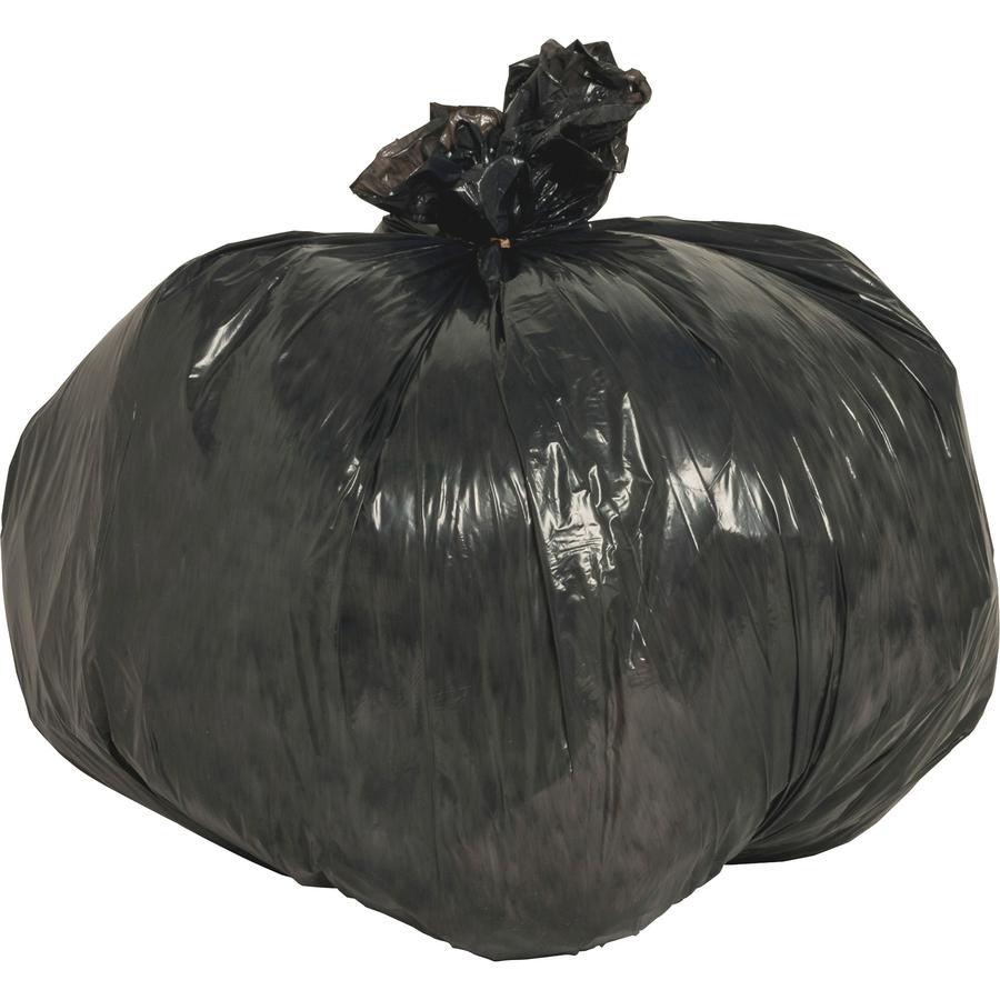 Nature Saver Black Low-density Recycled Can Liners - Small Size - 10 gal Capacity - 23" Length x 24" Width x 0.85 mil (22 Micron) Thickness - Low Density - Black - Plastic - Cleaning Supplies - Recycl. Picture 2