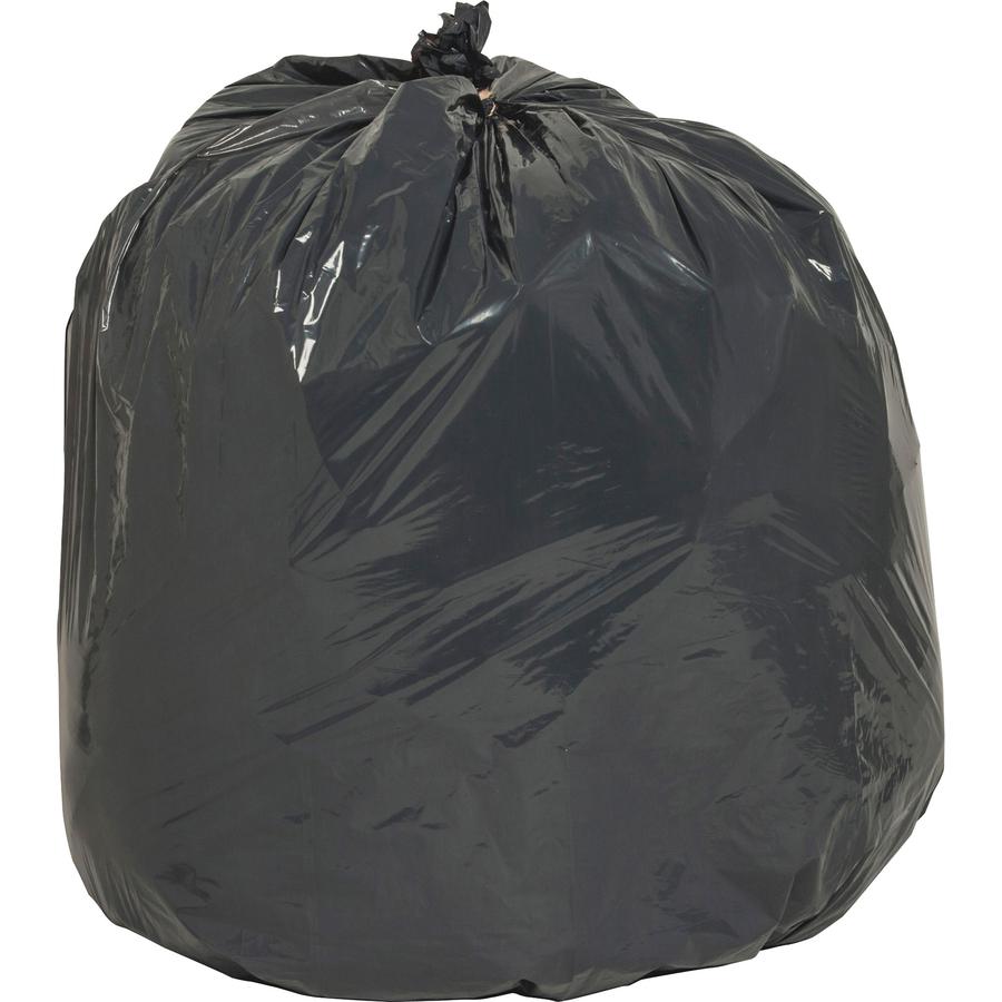 Nature Saver Black Low-density Recycled Can Liners - Small Size - 16 gal Capacity - 33" Length x 24" Width x 0.85 mil (22 Micron) Thickness - Low Density - Black - Plastic - Cleaning Supplies - Recycl. Picture 2