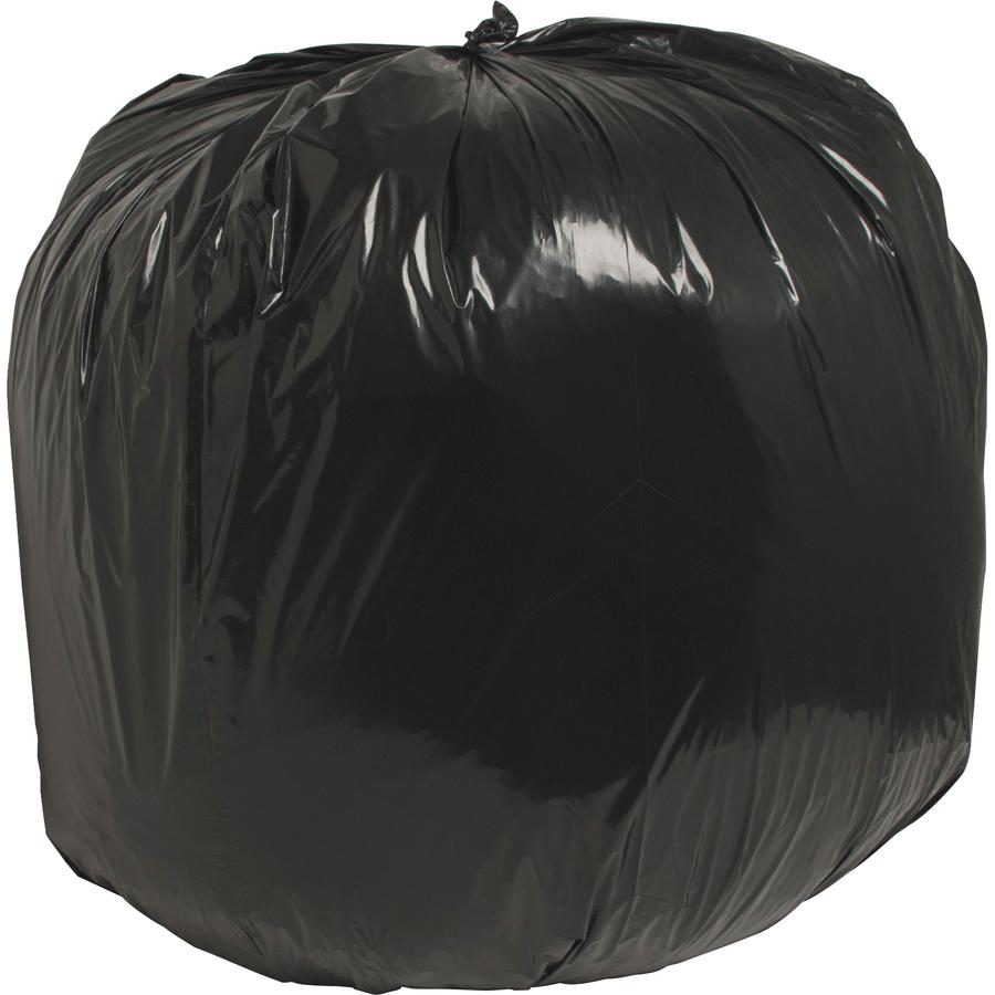 Nature Saver Black Low-density Recycled Can Liners - Large Size - 45 gal Capacity - 46" Length x 40" Width x 1.25 mil (32 Micron) Thickness - Low Density - Black - Plastic - Cleaning Supplies - Recycl. Picture 2