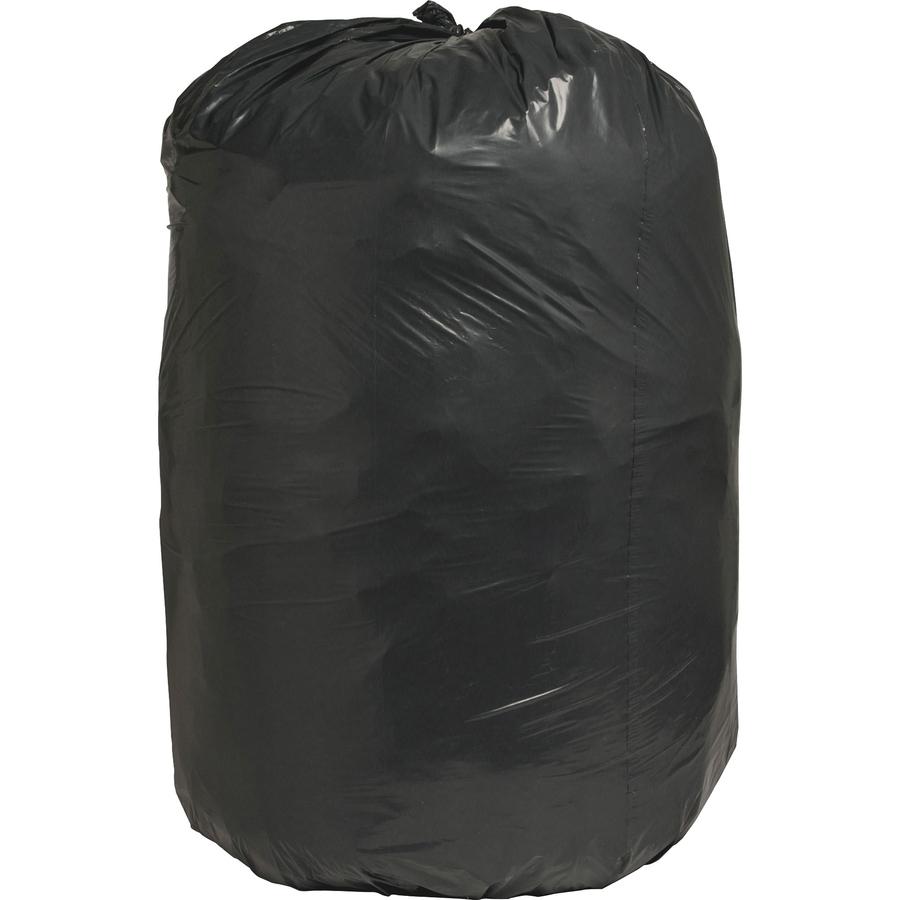 Nature Saver Black Low-density Recycled Can Liners - Extra Large Size - 60 gal Capacity - 58" Length x 38" Width x 1.25 mil (32 Micron) Thickness - Low Density - Black - Plastic - Cleaning Supplies - . Picture 2