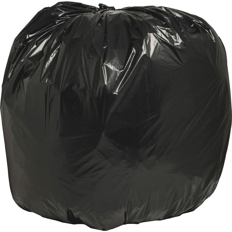 Nature Saver Black Low-density Recycled Can Liners - Extra Large Size - 56 gal Capacity - 48" Length x 43" Width x 1.25 mil (32 Micron) Thickness - Low Density - Black - Plastic - Cleaning Supplies - . Picture 2