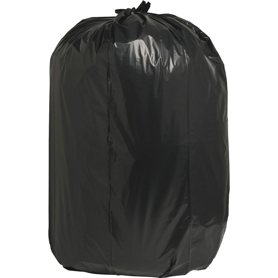 Nature Saver Black Low-density Recycled Can Liners - Extra Large Size - 60 gal Capacity - 58" Length x 38" Width x 1.65 mil (42 Micron) Thickness - Low Density - Black - Plastic - Cleaning Supplies - . Picture 2