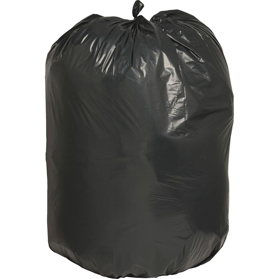 Nature Saver Black Low-density Recycled Can Liners - Extra Large Size - 60 gal Capacity - 58" Length x 38" Width x 2 mil (51 Micron) Thickness - Low Density - Black - Plastic - Cleaning Supplies - Rec. Picture 2