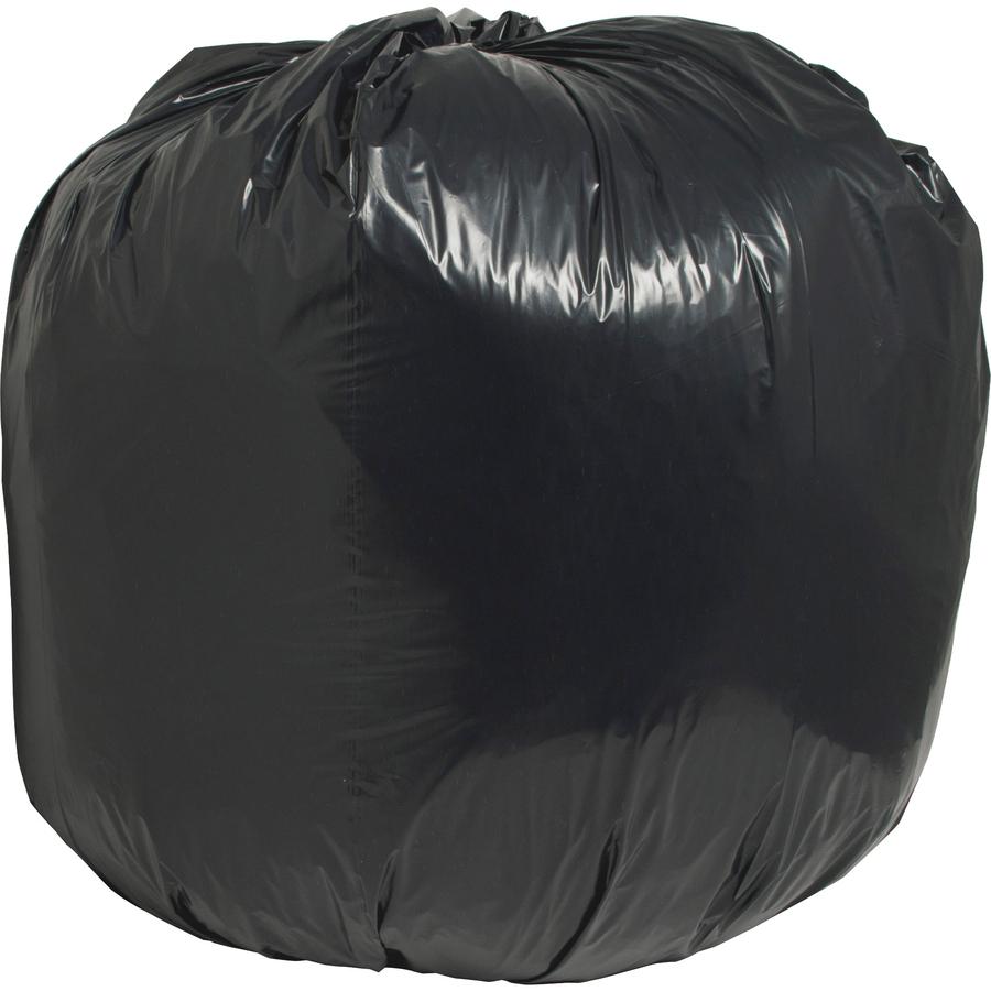 Nature Saver Black Low-density Recycled Can Liners - Large Size - 45 gal Capacity - 46" Length x 40" Width x 1.65 mil (42 Micron) Thickness - Low Density - Black - Plastic - Cleaning Supplies - Recycl. Picture 2