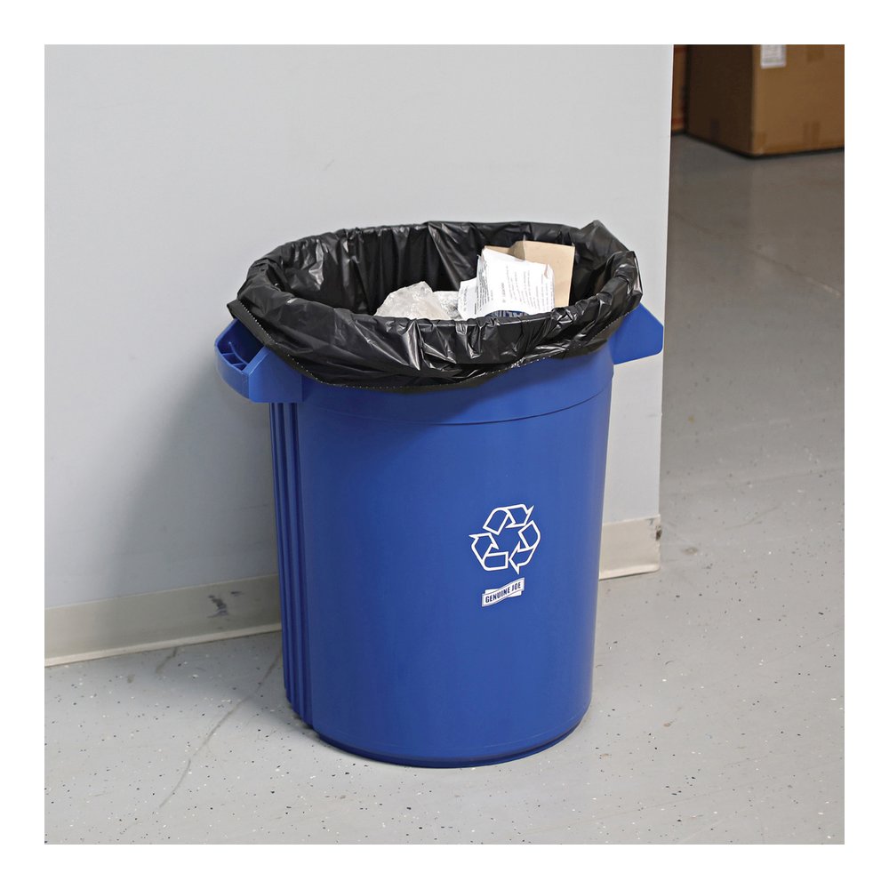 Genuine Joe Heavy-Duty Trash Can Liners - Large Size - 45 gal Capacity - 46" Length x 39" Width x 1.50 mil (38 Micron) Thickness - Low Density - Black - 50/Box - 1 Carton. Picture 6