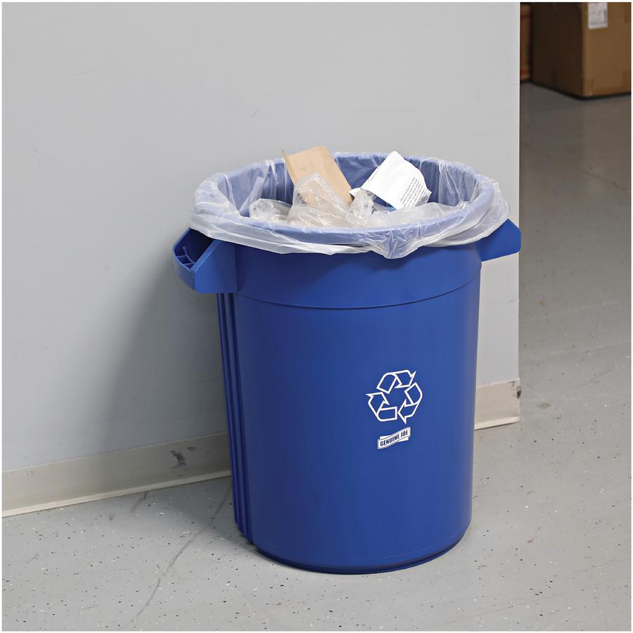 Genuine Joe High-density Can Liners - Large Size - 45 gal Capacity - 48" Length x 40" Width x 0.63 mil (16 Micron) Thickness - High Density - Clear - Resin - Office Waste, Industrial Trash - No - 25/R. Picture 2