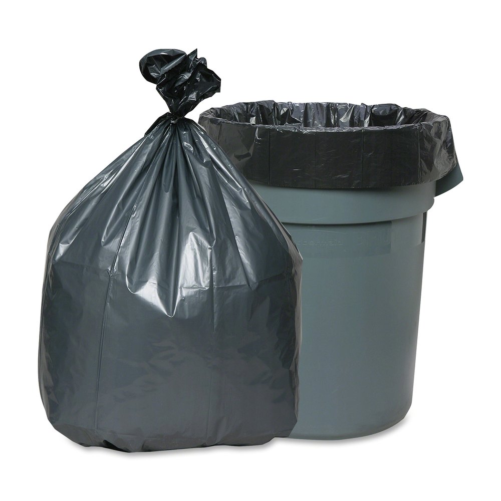 Genuine Joe Maximum Strength Trash Can Liner - Large Size - 45 gal Capacity - 46" Length x 39" Width x 1.55 mil (39 Micron) Thickness - Low Density - Black - Recycled - 50 / Carton. Picture 2