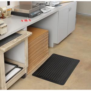 Genuine Joe Flex Step Rubber Anti-Fatigue Mats - Warehouse - 60" Length x 36" Width - Rubber - Black - 1 Each. Picture 5