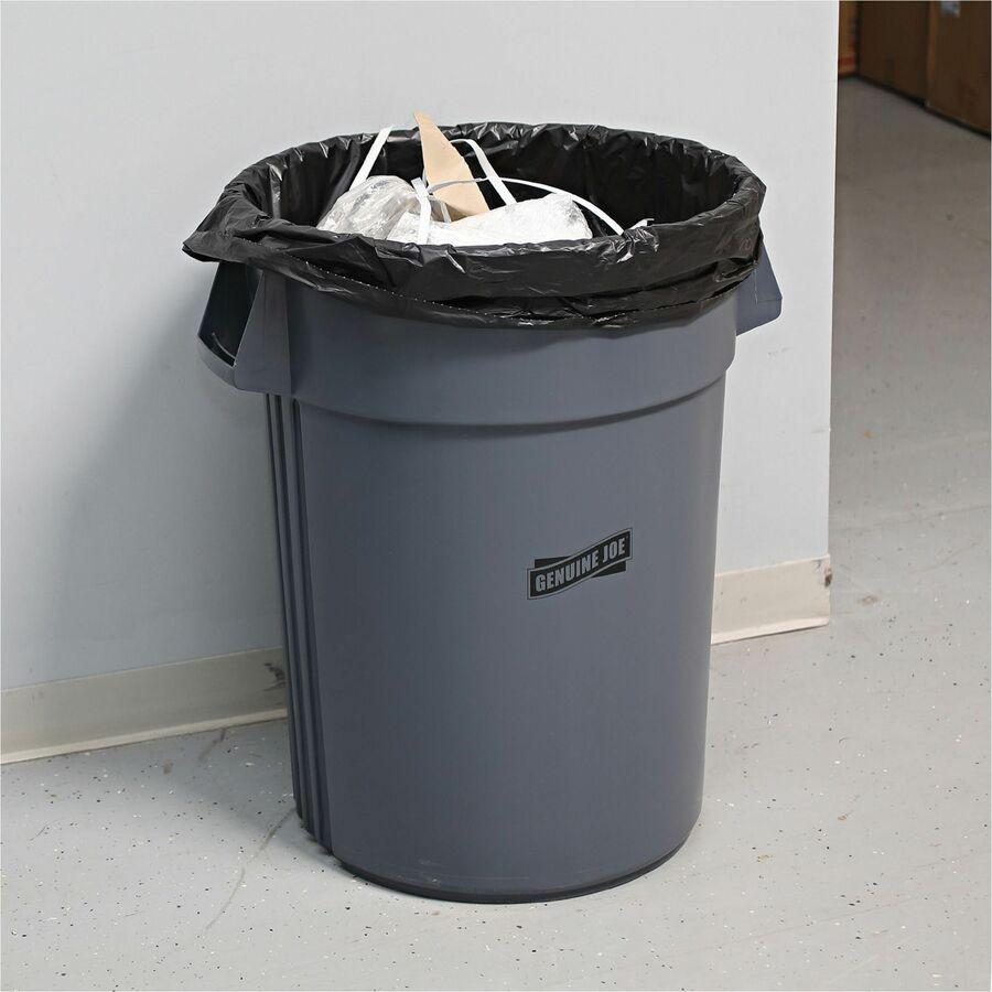 Genuine Joe Heavy-Duty Trash Can Liners - 60 gal Capacity - 56" Length x 39" Width x 1.50 mil (38 Micron) Thickness - Low Density - Black - Plastic Resin - Debris, Can, Waste - 50/Box - 1 Carton. Picture 2