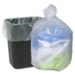 Genuine Joe Economy High-Density Can Liners - Small Size - 10 gal Capacity - 24" Length x 24" Width x 0.24 mil (6 Micron) Thickness - High Density - Translucent - Resin - Breakroom, Restroom, Office W. Picture 3