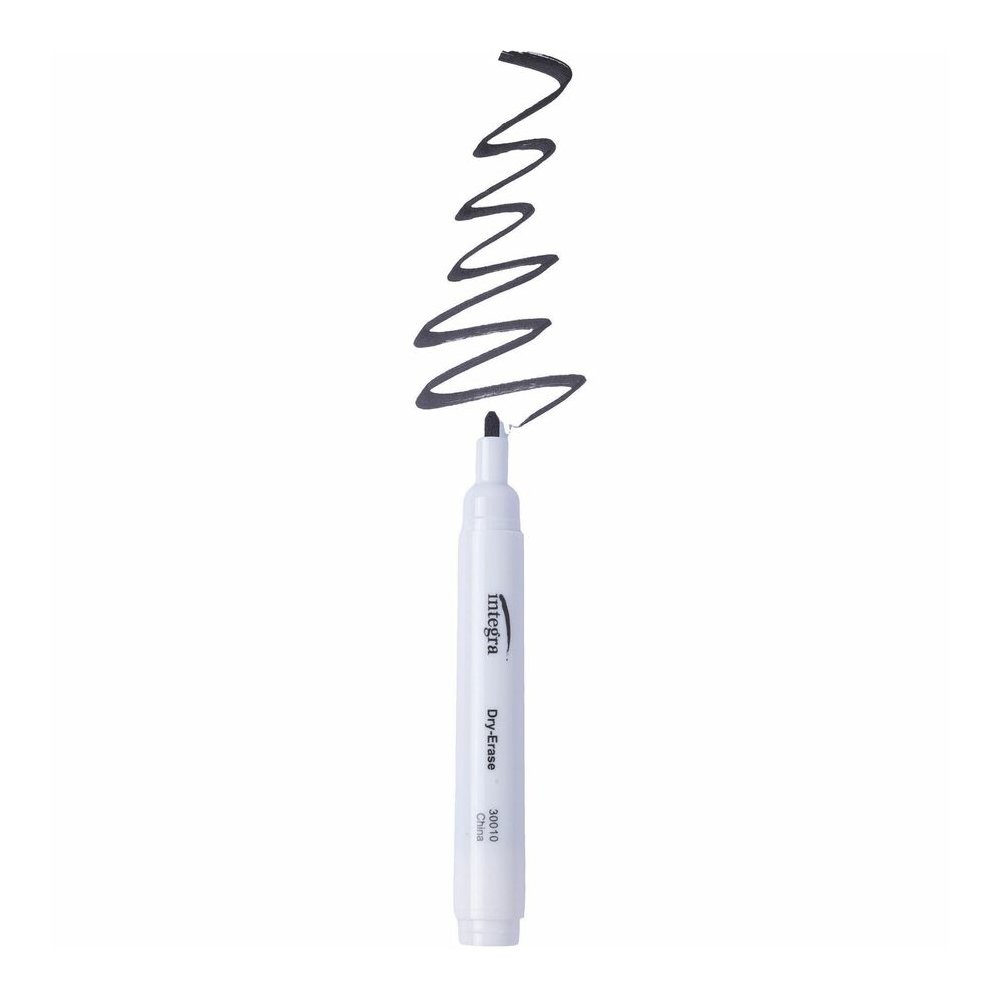 Integra Chisel Point Dry-erase Markers - Black Ink - Fiber Tip - Writing - 1 Dozen. Picture 6