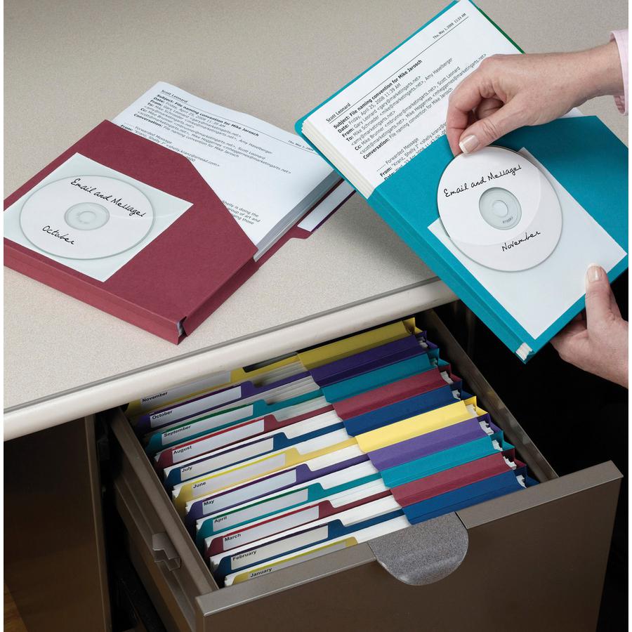Smead Self-Adhesive CD/DVD Pockets - 4.9" Height x 5" Width - Clear - Poly - 10 / Pack. Picture 3