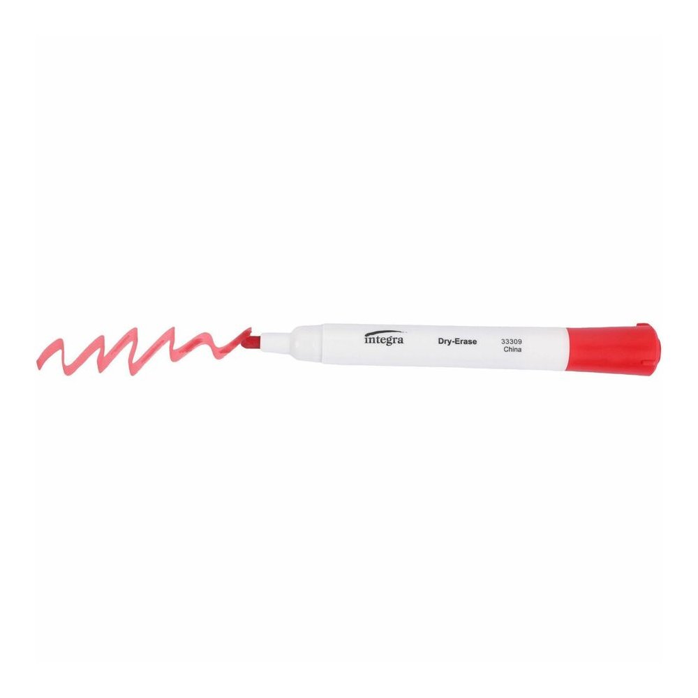 Integra Chisel Point Dry-erase Markers - Red Ink - 1 Dozen. Picture 4