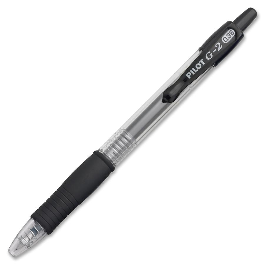 Pilot G2 Premium Gel Roller Retractable Pens - Ultra Fine Pen Point - 0.38 mm Pen Point Size - Refillable - Retractable - Black Gel-based Ink - Clear Barrel - 1 Dozen. Picture 6